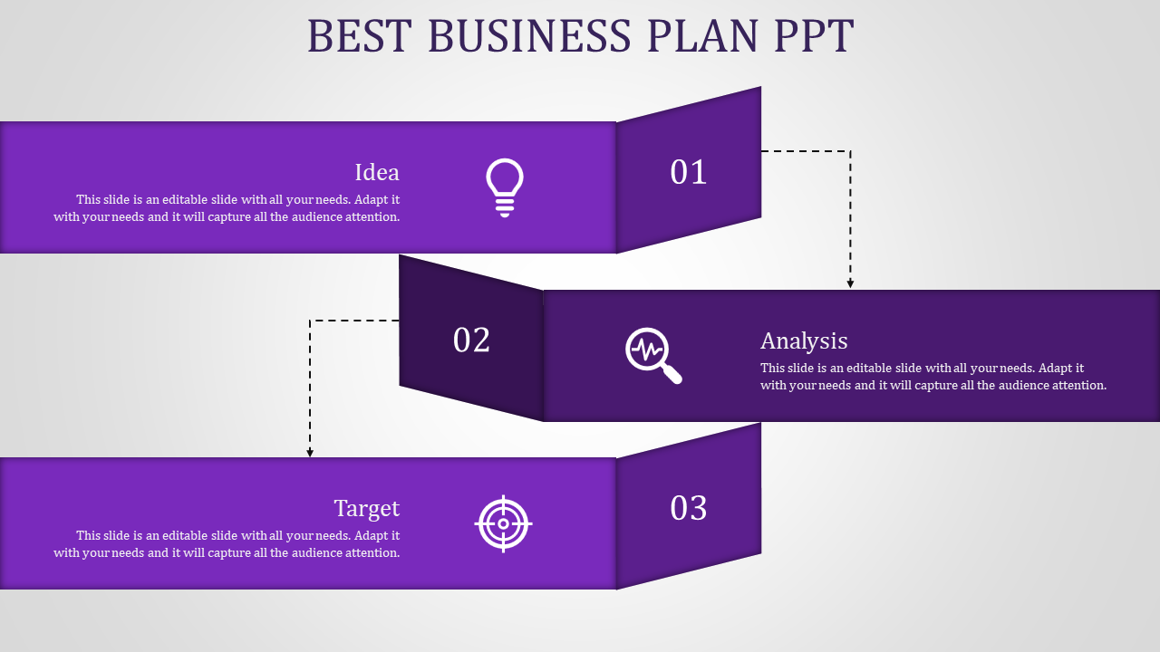 Amazing Best Business Plan PPT Slide Designs-Three Node